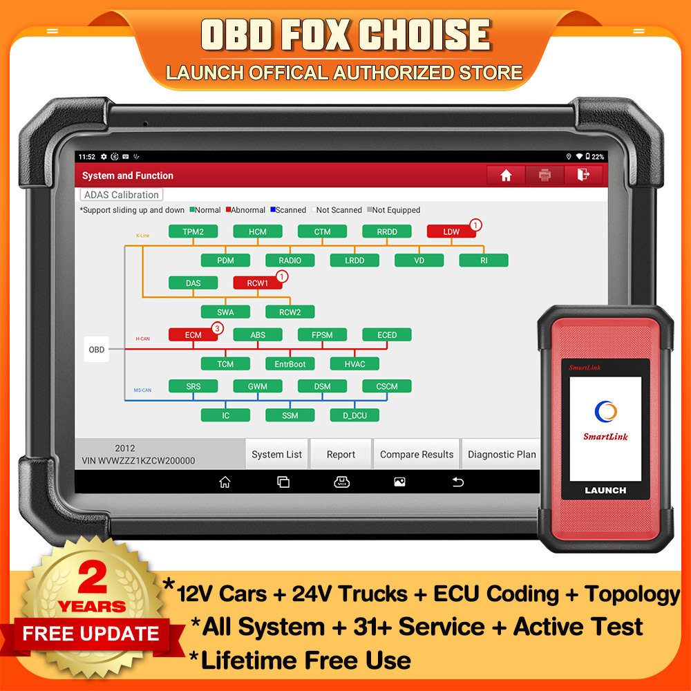 Obd2 Scanner Bidirectional Launch X431 - LAUNCH X431 PRO3S+Smartlink HD Voiture 12V