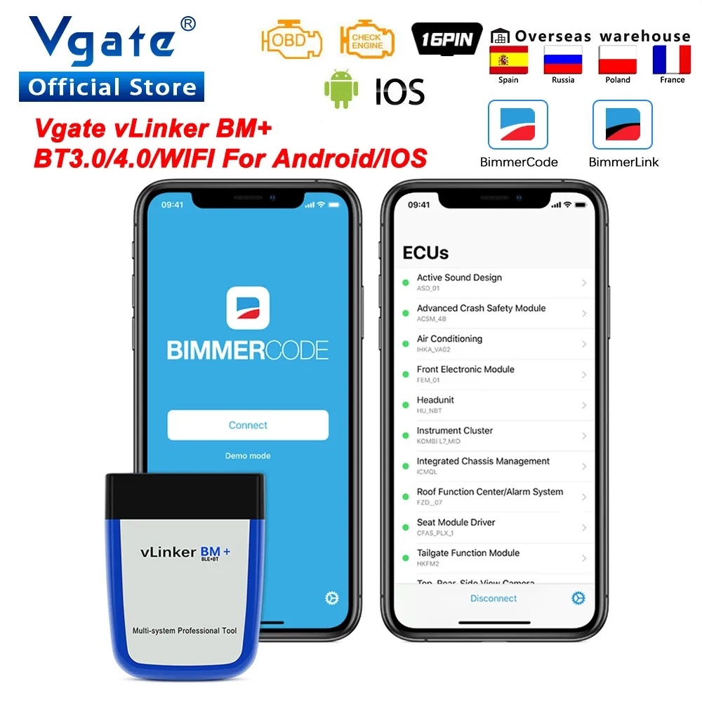 Obd2 Scanner Bluetooth Android - Vgate VLinker BM+/BM ELM327 Bluetooth 4.0/3.0