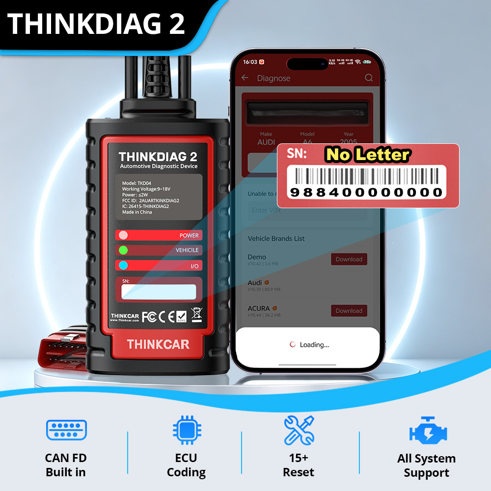 Thinkcar Thinkdiag 2 - Thinkcar Thinkdiag 2 Outil de diagnostic