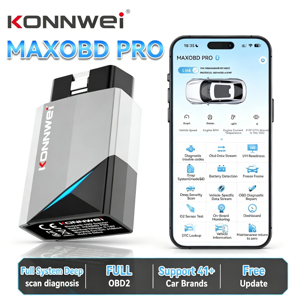 Obd2 Scanner Bluetooth Android - KONNWEI MAXOBD PRO, scanner complet pour