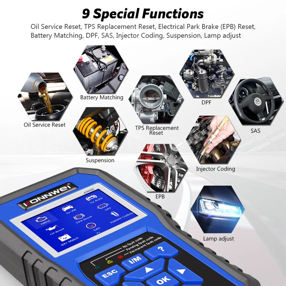 Outil de diagnostic automobile - Obd2 Scanner Abs Srs Airbag Reset avis et prix
