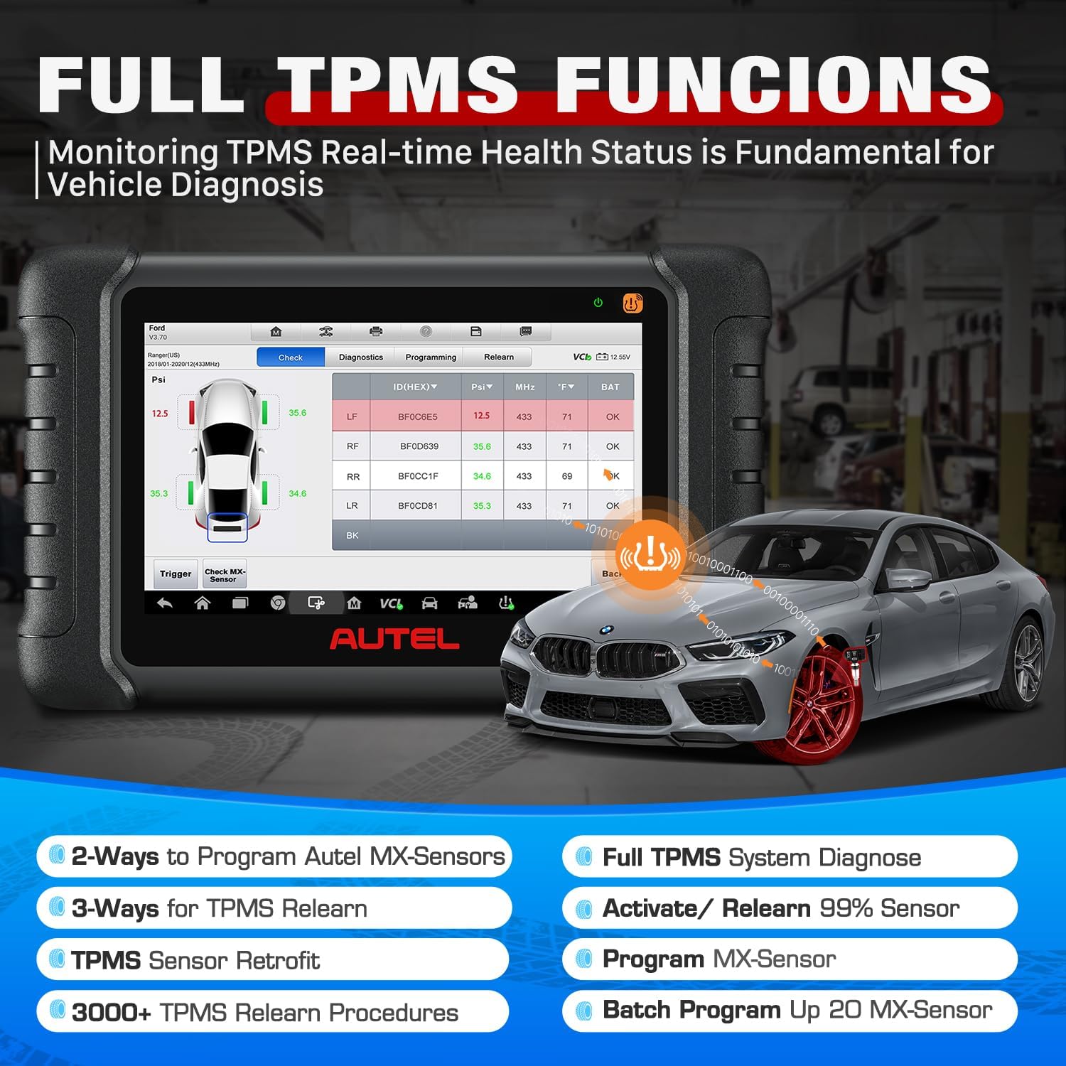 Autel MaxiCOM MX808S-TS outil  - Autel Maxicom Mk808 avis et prix