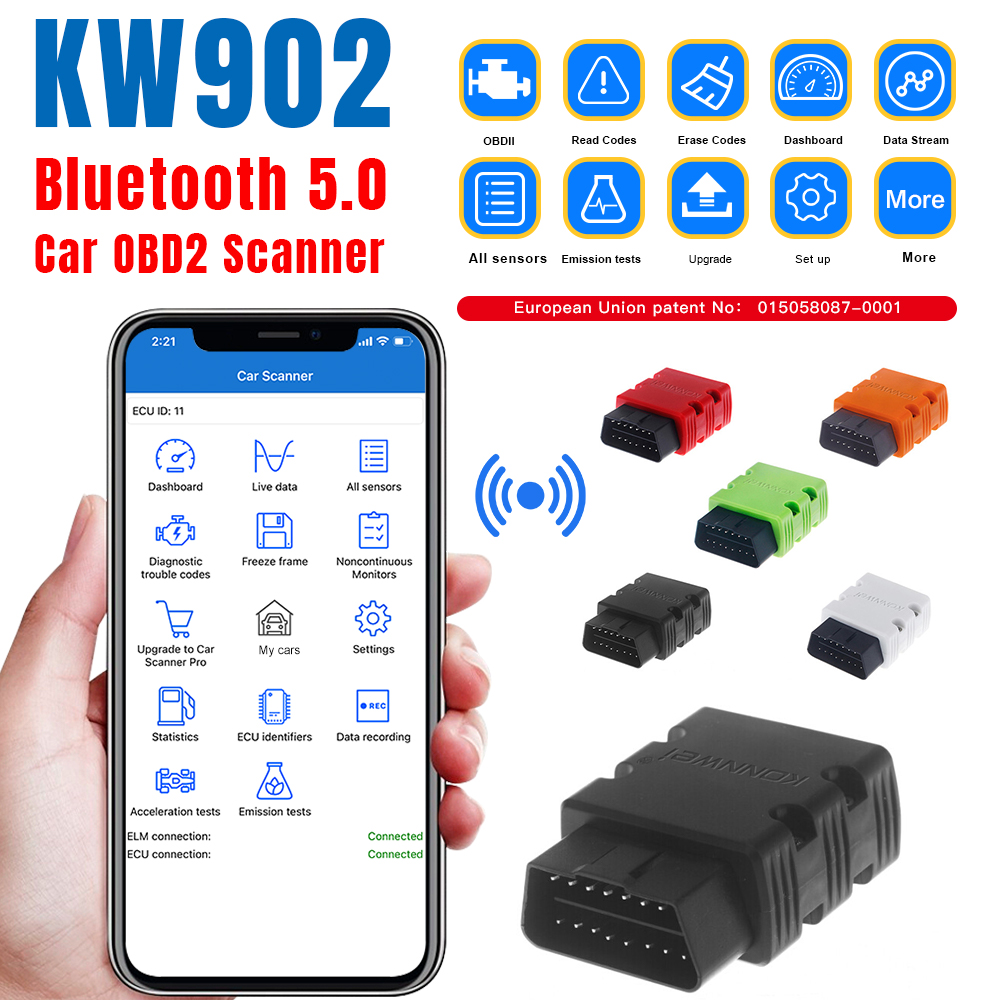 2026 KONNWEI KW902 ELM327 v1.5 - Obd2 Scanner Bluetooth Android avis et prix