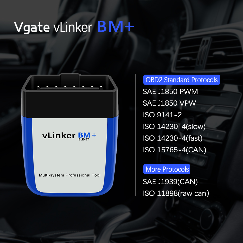 Vgate VLinker BM+/BM ELM327 Bl - Obd2 Scanner Bluetooth Android avis et prix