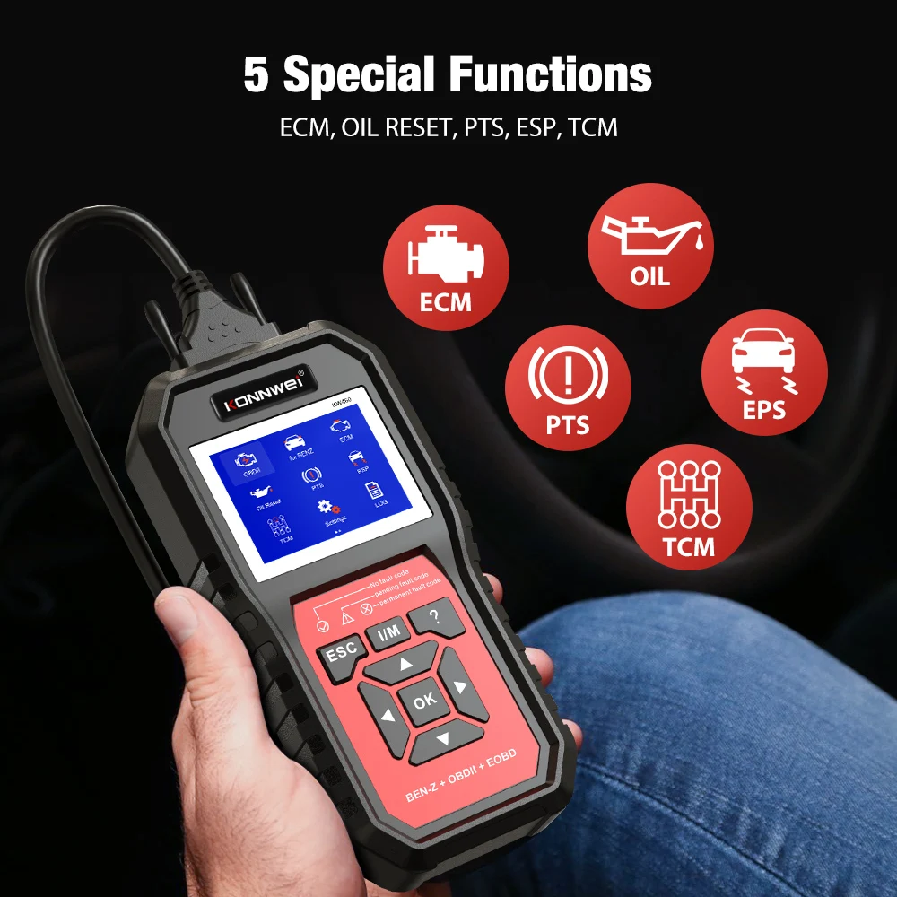 2026 KONNWEI KW460 Scanner OBD - Obd2 Scanner Abs Srs Airbag Reset avis et prix