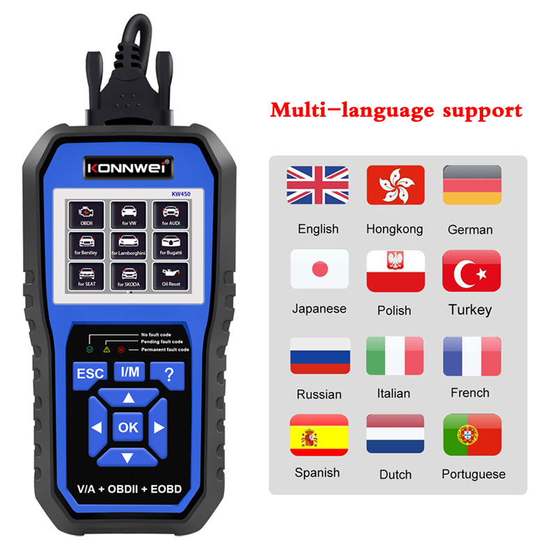 KONNWEI KW450, outils de diagn - Obd2 Scanner Mileage Correction avis et prix