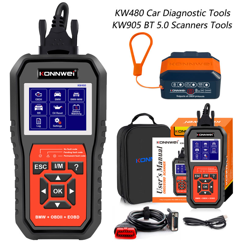 KONNWEI KW480, scanner OBD2 po - Obd2 Scanner Abs Srs Airbag Reset avis et prix