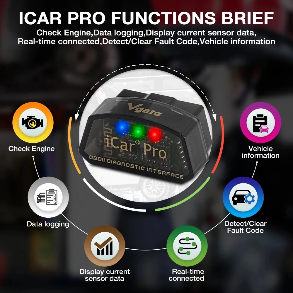 Vgate ICar Pro ELM327 V2.3 Blu - Obd2 Scanner Bluetooth Android avis et prix