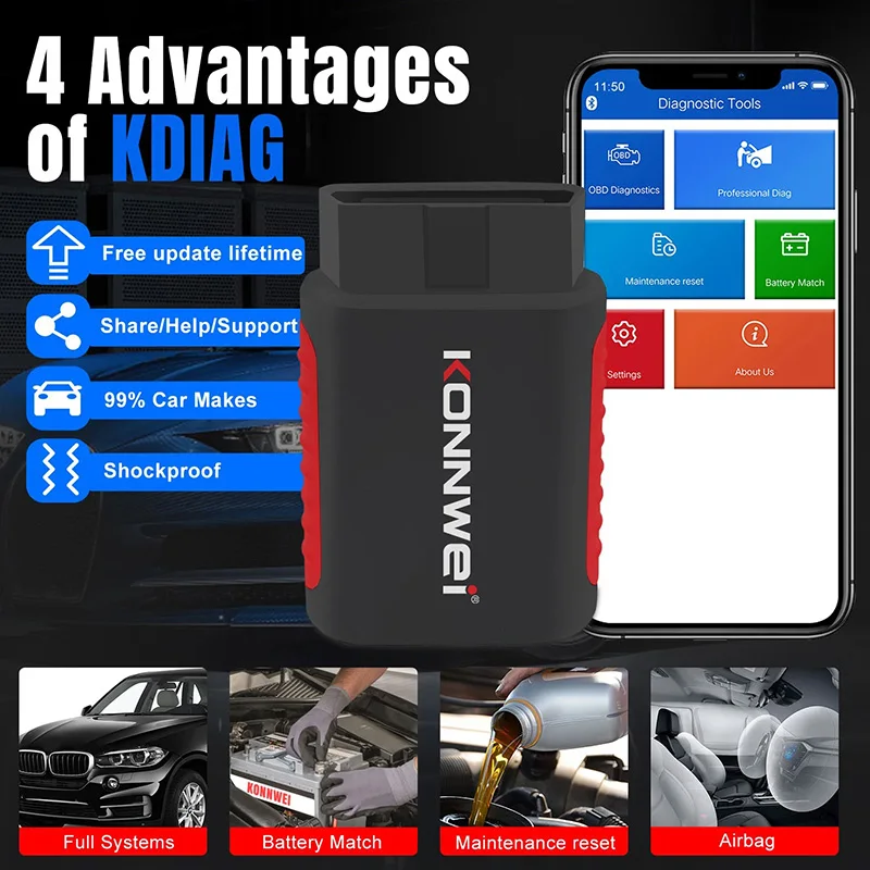 2026 KONNWEI KDIAG Outil de Di - Obd2 Scanner Mileage Correction avis et prix
