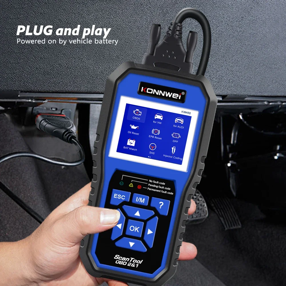 KOWWEI STABLE KW450 Scanner OB - Obd2 Scanner Abs Srs Airbag Reset avis et prix